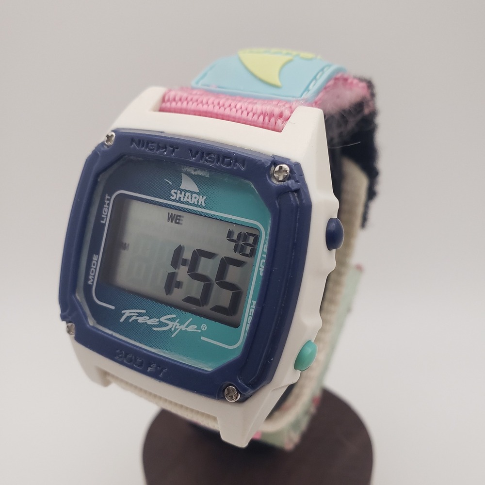 Freestyle Shark Leash Digital Watch Unisex White Blue FS101082 Surf Sport Azul